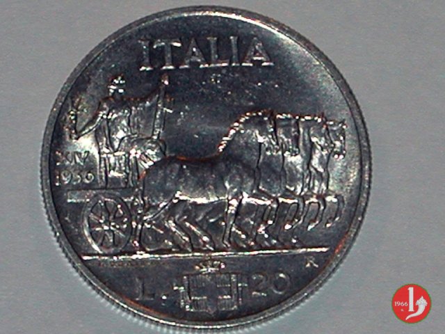 20 lire quadriga lenta 1936 (Roma)