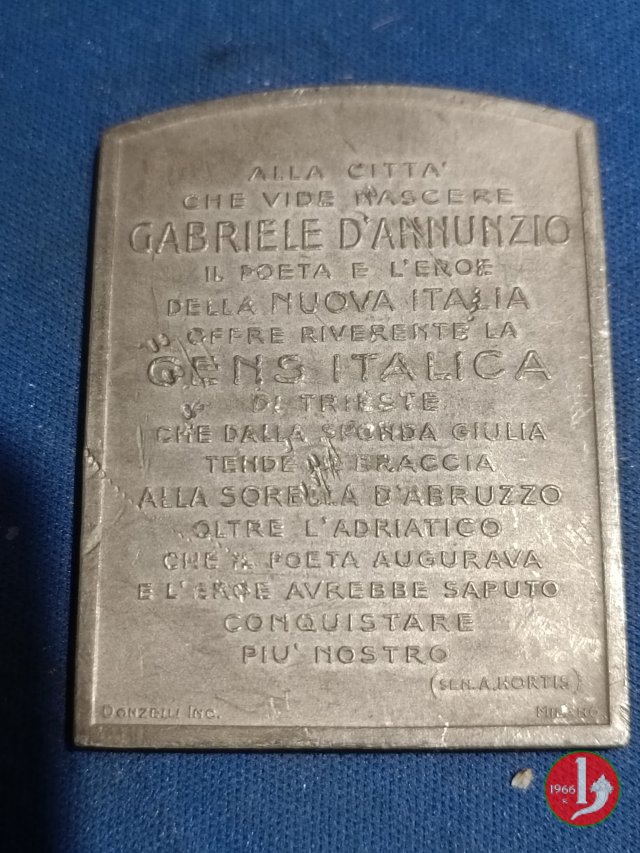 Gabriele d'Annunzio - Placchetta 1940