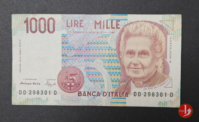 1.000 lire Maria Montessori 1994