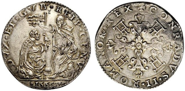 Testone della benedizione II tipo 1557 (Genova)