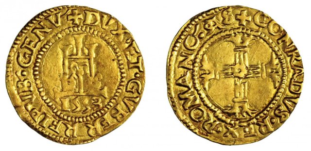 mezza Doppia (o nuovo Scudo d'oro) 1553 (Genova)