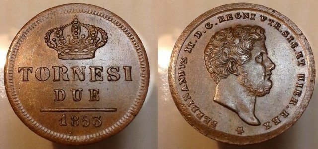 2 Tornesi 1853 (Napoli)