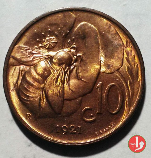 10 centesimi ape 1921 (Roma)