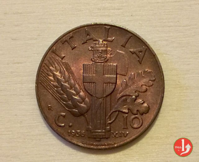 10 centesimi impero rame 1936 (Roma)