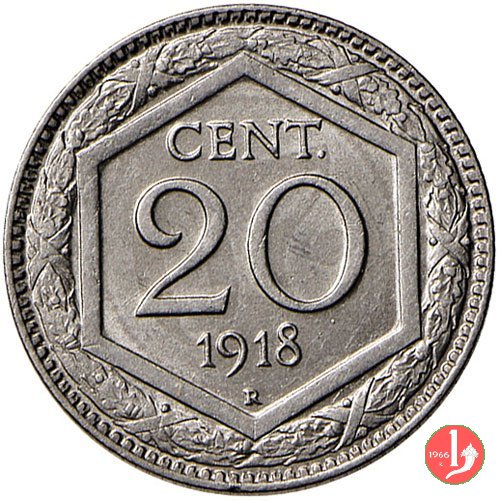 20 centesimi esagono 1918 (Roma)