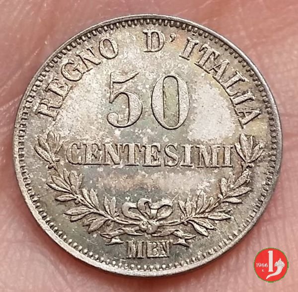 50 centesimi valore 1867 (Milano)