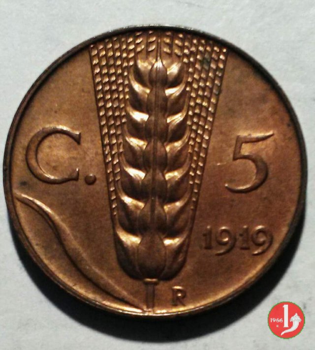 5 centesimi spiga 1919 (Roma)