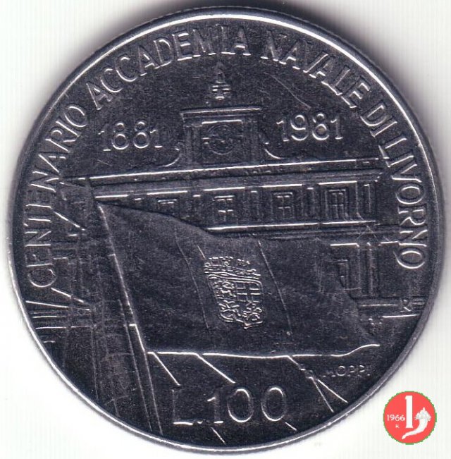 100 lire Accademia navale di Livorno 1981 (Roma)