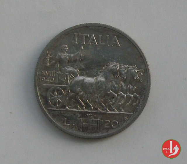 20 lire quadriga lenta 1940 (Roma)