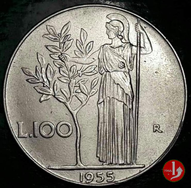 100 lire Minerva 1955 (Roma)