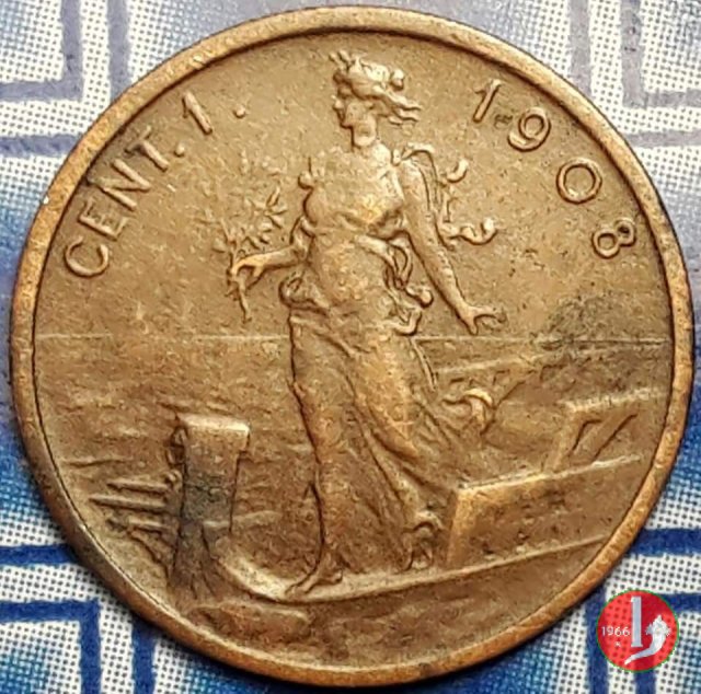 1 centesimo prora 1908 (Roma)