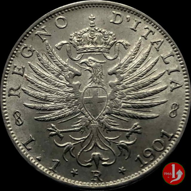 1 lira aquila sabauda 1901 (Roma)