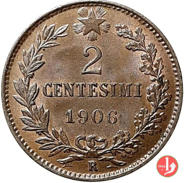 2 centesimi valore 1906 (Roma)