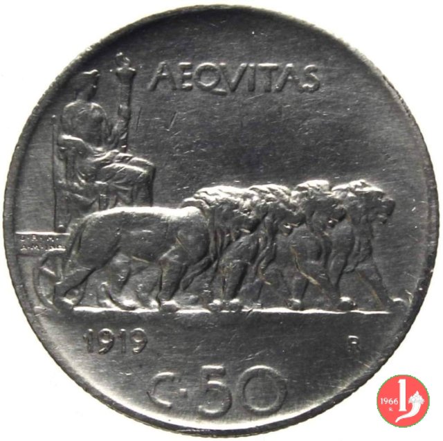 50 centesimi leoni 1919 (Roma)