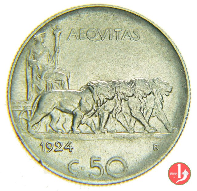 50 centesimi leoni 1924 (Roma)