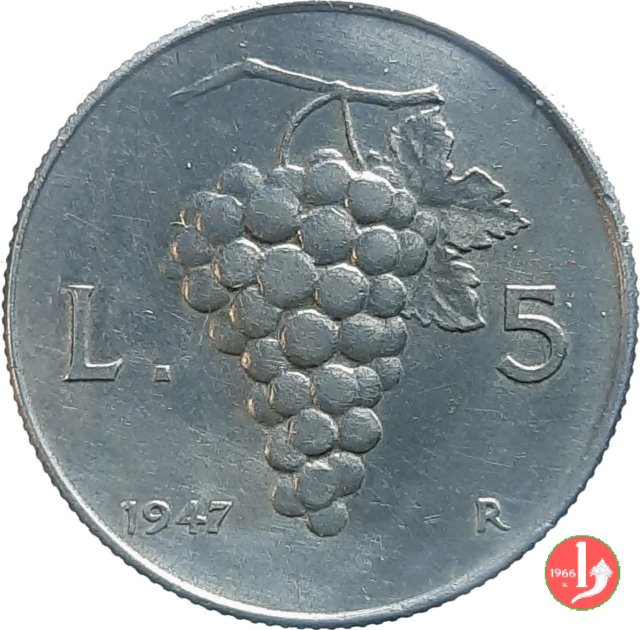5 lire uva 1947 (Roma)