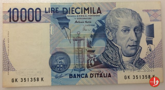 10.000 lire Alessandro Volta 1998