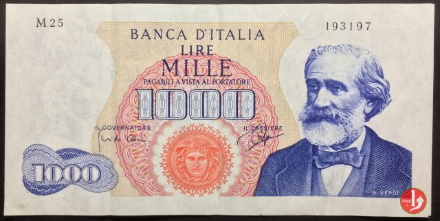 1.000 lire Giuseppe Verdi - Primo tipo 1964