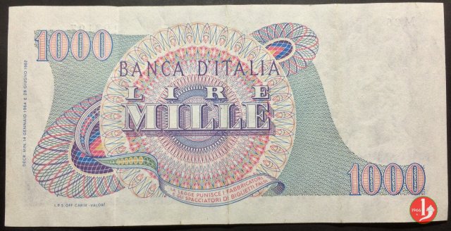 1.000 lire Giuseppe Verdi - Primo tipo 1964