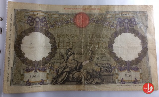 100 Lire Capranesi "Roma" 1932