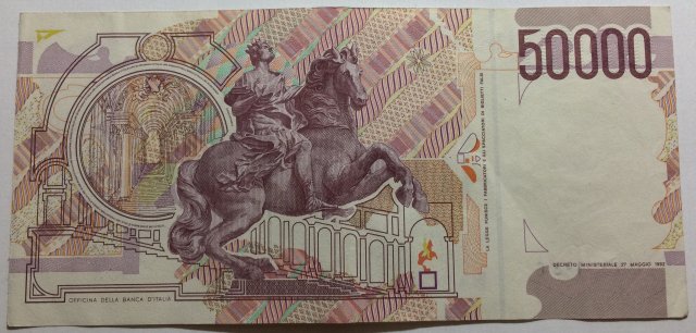 50.000 lire Bernini 1997