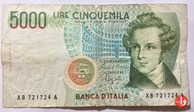 5.000 lire Bellini 1988