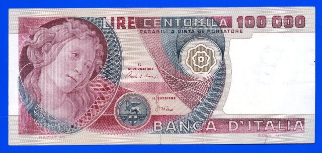 100.000 lire Botticelli 1982