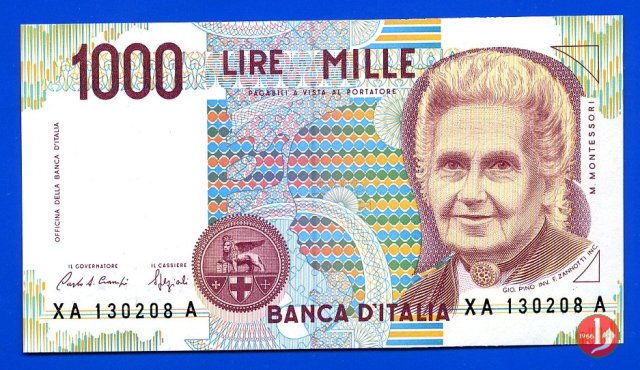 1.000 lire Maria Montessori 1993