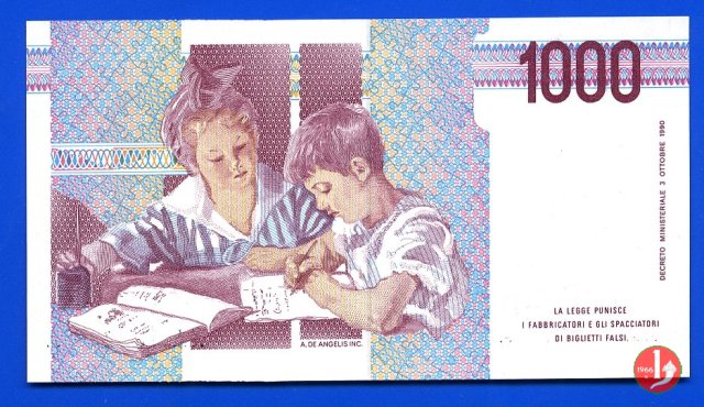 1.000 lire Maria Montessori 1993