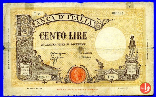 100 Lire Barbetti "Grande B" 1943