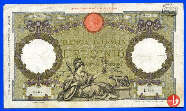 100 Lire Capranesi "Roma" 1939