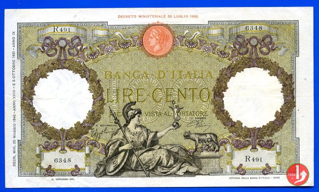 100 Lire Capranesi "Roma" 1940