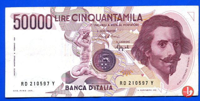 50.000 lire Bernini 1990