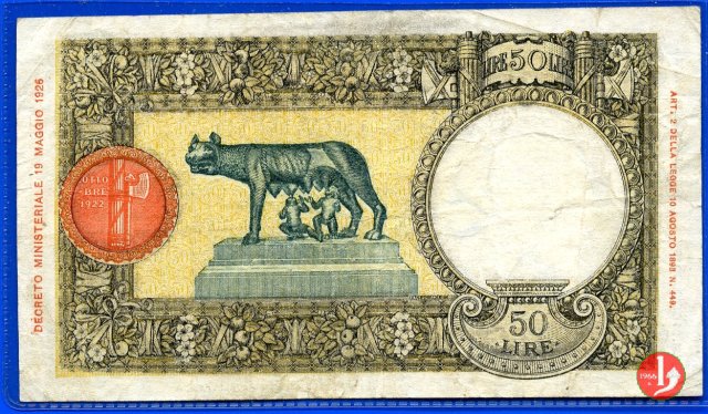 50 lire Lupetta Secondo Tipo 1942