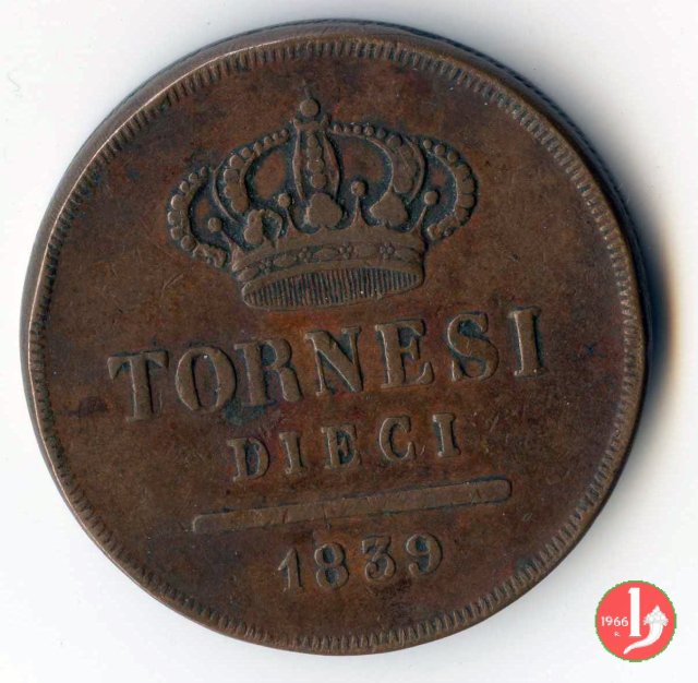 10 Tornesi 1839 (Napoli)