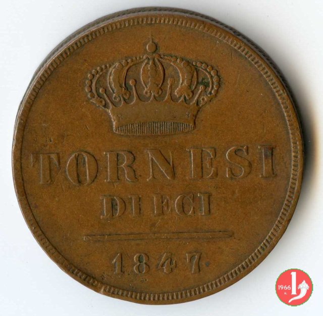 10 Tornesi 1847 (Napoli)