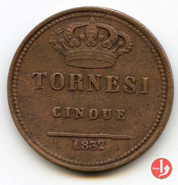 5 Tornesi 1832 (Napoli)