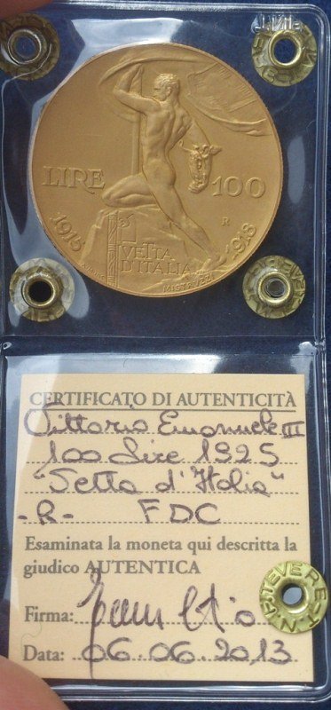 100 lire Vetta d'Italia 1925 (Roma)