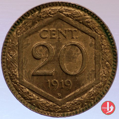 20 centesimi esagono 1919 (Roma)