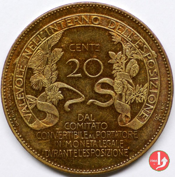 20 centesimi - esposizione di Milano del 1906 1906 (Johnson)