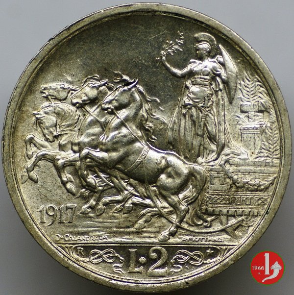 2 lire quadriga briosa 1917 (Roma)