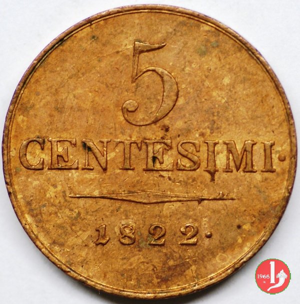 5 centesimi 1822 (Milano)