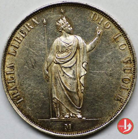 5 lire italiane 1848 (Milano)