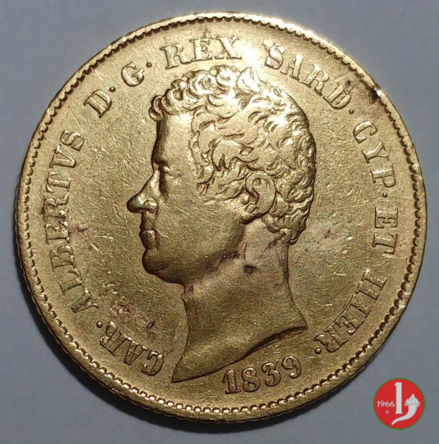 20 lire o Marengo 1839 (Torino)