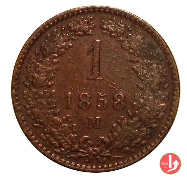 1 Kreuzer o 1 Carantano 1858 (Milano)