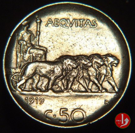 50 centesimi leoni 1919 (Roma)