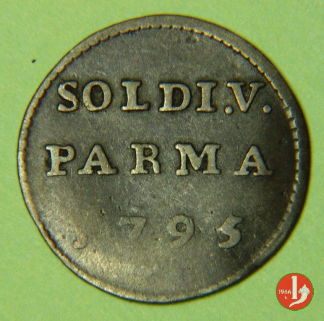 5 soldi o quarto di lira 1795 (Parma)