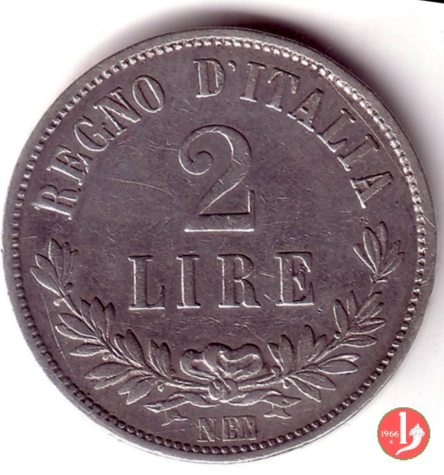 2 lire valore 1863 (Napoli)