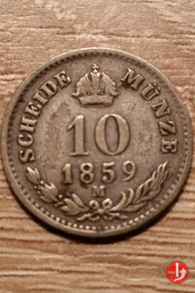 10 Kreuzer o 10 Carantani 1859 (Milano)