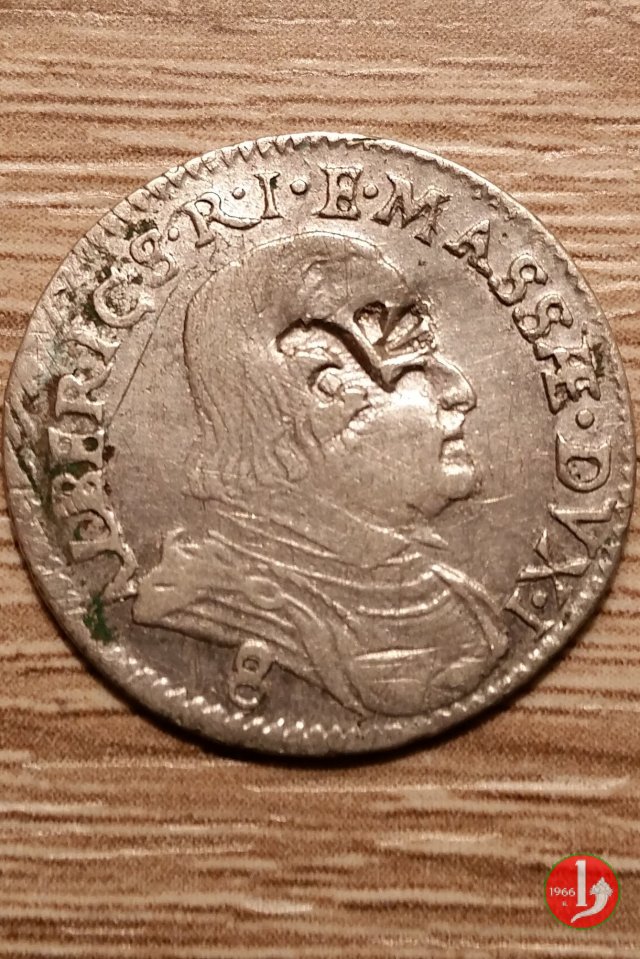 8 bolognini (capelli corti e stemma) 1664 (Massa di Lunigiana)